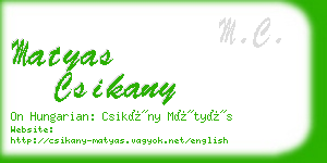 matyas csikany business card